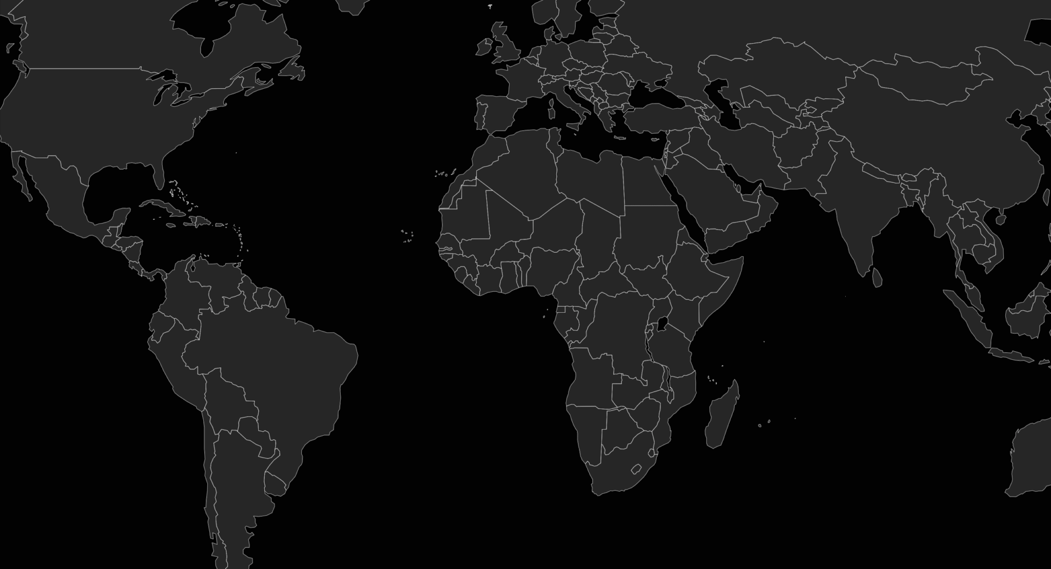 black map of the world
